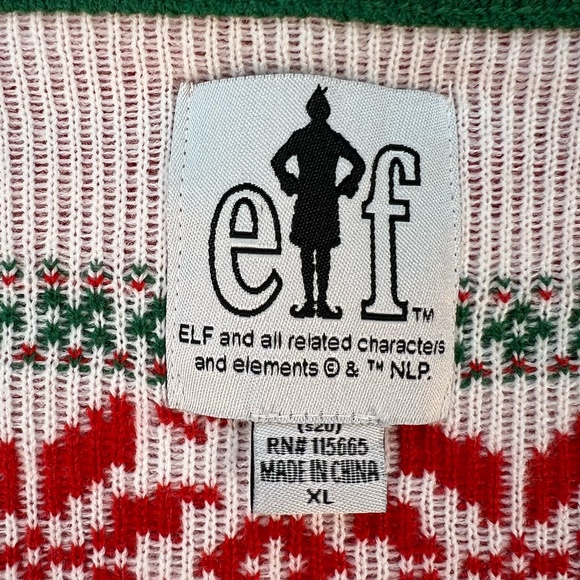 Elf Ugly Christmas Cardigan Sweater Mens XL Buddy The Elf Movie Holiday Party - Picture 4 of 9